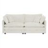 Modern Fabric Double Sofa With 4 Pillows