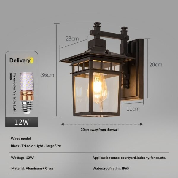 European style exterior wall light, outdoor light, waterproof courtyard light