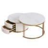 Modern 2-piece White Circular Nested Coffee Table