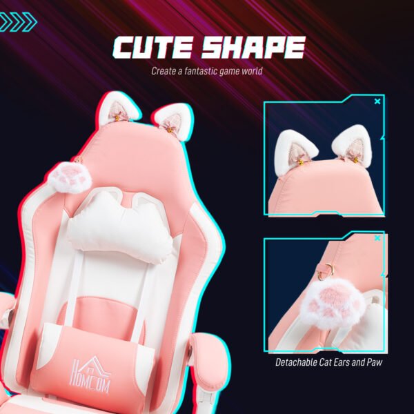 Cute Racing Gamer Chair, Pink