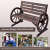 41" Wooden Wagon Wheel Bench
