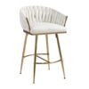 7b69d3a4-1997-4290-8056-eac8fb70e76e.jpg 26 Counter Height Bar Stools Velvet Kitchen Island Counter Bar Stool With Hand- Wave Back,golden Chromed Base And Footrest