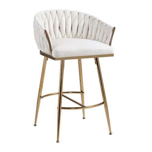 7b69d3a4-1997-4290-8056-eac8fb70e76e.jpg 26 Counter Height Bar Stools Velvet Kitchen Island Counter Bar Stool With Hand- Wave Back,golden Chromed Base And Footrest
