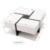 Coffee Table, Table With 4 Drawers, 78x78x36cm