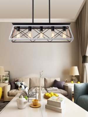 5 Lamps Farmhouse Chandelier Dining Room White - No Bulbs Unavailable