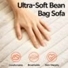 Bean Bag Chair For Adults, Foam Filled Furniture With Soft Removable Cover