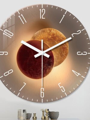 Tempered Glass Wall Clock Mute Living Room Clock Wall-mounted Decorative Clock