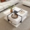 Coffee Table, Table With 4 Drawers, 78x78x36cm