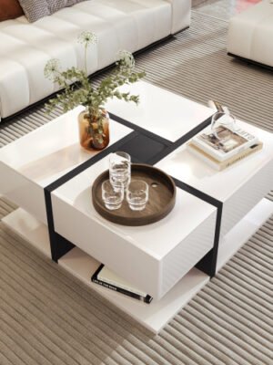 8da490fb-13be-40dd-83b0-186df639d701.jpg Coffee Table, Table With 4 Drawers, 78x78x36cm