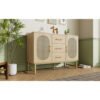 Rattan Sideboard Storage Cabinet With 2 Doors 3 Drawers