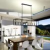 10 Lights Farmhouse Black Chandelier Rectangular Linear Pendant Lighting