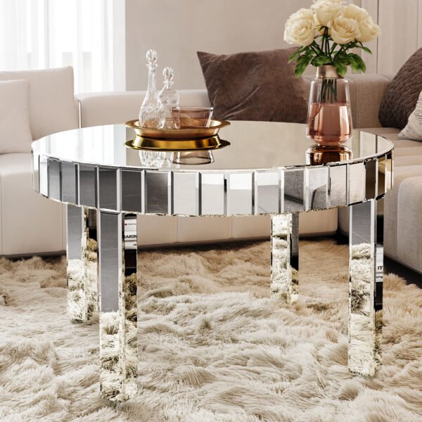 9592e939-5762-4f99-9884-dd50c1f34543.jpg Dazzling Sliver Round Coffee Table With Fluted Mirror Design