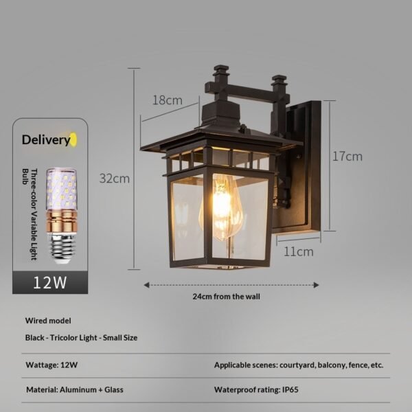 European style exterior wall light, outdoor light, waterproof courtyard light