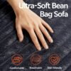 Bean Bag Chair For Adults, Foam Filled Furniture With Soft Removable Cover