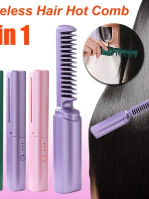 Professional Wireless Hair Straightener Curler Comb