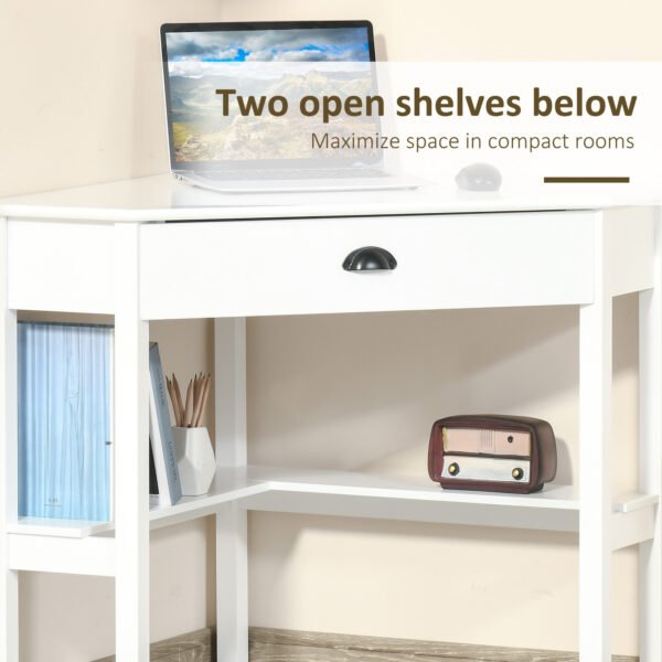 9d76d601-f5dd-47e4-8f59-e05f7b628254.jpg Corner Desk, Triangle Computer Desk with Drawer and Storage Shelves for Small Spaces,
