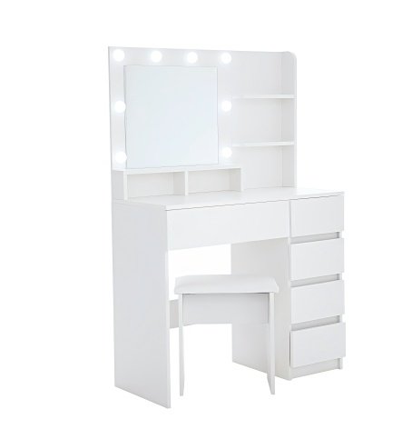 Vanity, Makeup Vanity Desk Set With Mirror & Light
