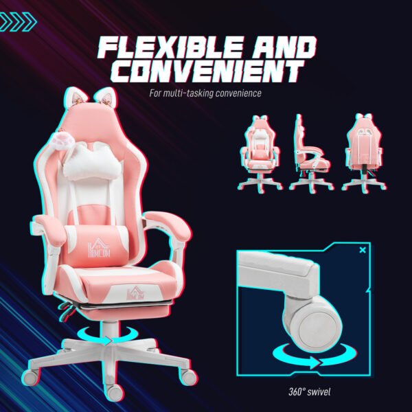Cute Racing Gamer Chair, Pink