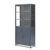76.75  Tall Display Cabinet, With Glass Doors And LED Lights,