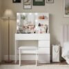 Vanity, Makeup Vanity Desk Set With Mirror & Light