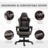 Racing Gaming Chair Diamond PU Leather Office Gamer Chair High Back Swivel Recliner with Footrest
