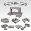 4Pcs Modular Kids Play Couch, Grey
