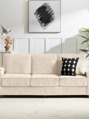 a5a7c954-2b3e-46a5-81b0-04eed4782159.jpg 83.86 Corduroy Fabric Sofa,Modern Compressed Couch