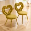 Set Of 2 Unique Heart Bubble Tufted Accent Chair,