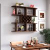 Large Wall Mounted 3 Tier  Rustic Bottle Wine Rack