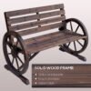 41" Wooden Wagon Wheel Bench