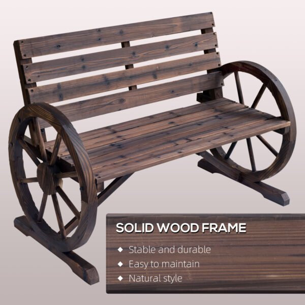 41" Wooden Wagon Wheel Bench