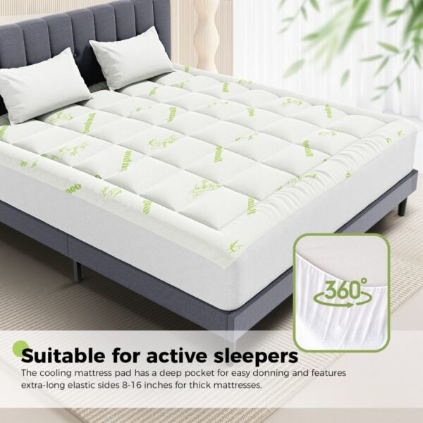 aa7cc0f7-332d-4180-9d27-e0de6c6ebcee.jpg Mattress Protector, Thickened Mattress Pad With Bamboo Fiber Viscose Filling