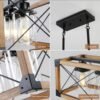 32 Inch Walnut Industrial Rectangle Pendant Light, No Bulbs
