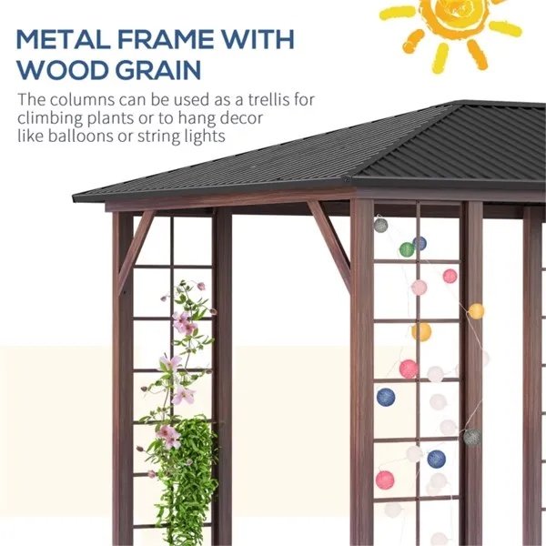 Gazebo With Galvanized Steel Roof  Swiship-Ship Prohibited By WalMart Original