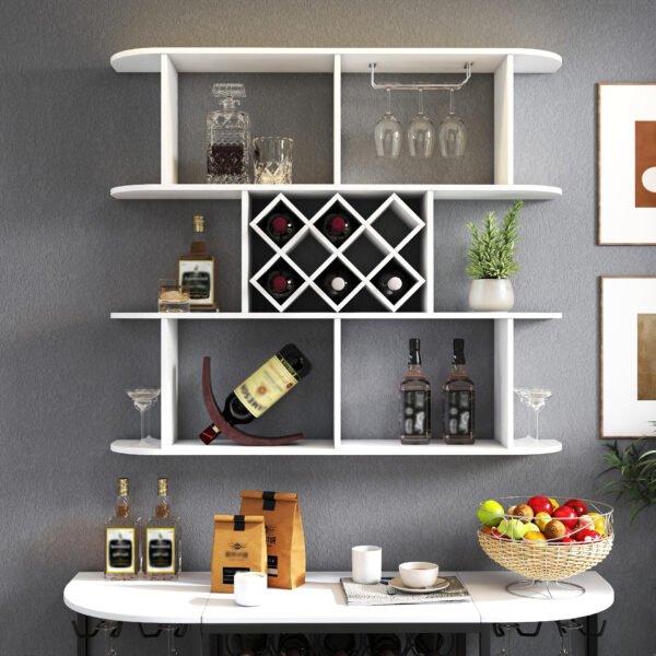 Large Wall Mounted 3 Tier  Rustic Bottle Wine Rack