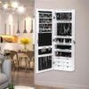 Non Full Mirror Wooden Wall Mounted Jewelry Storage Mirror Cabinet