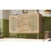 Rattan Sideboard Storage Cabinet With 2 Doors 3 Drawers