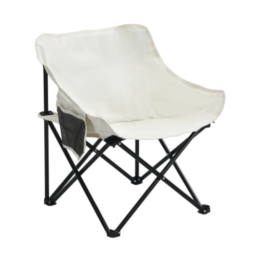 2PCS Outdoor Camping Chairs Folding Portable, Carry Bag ,Beige