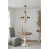 6 - Light Wood Chandelier With Adjustable Chain , Bulb Not Included