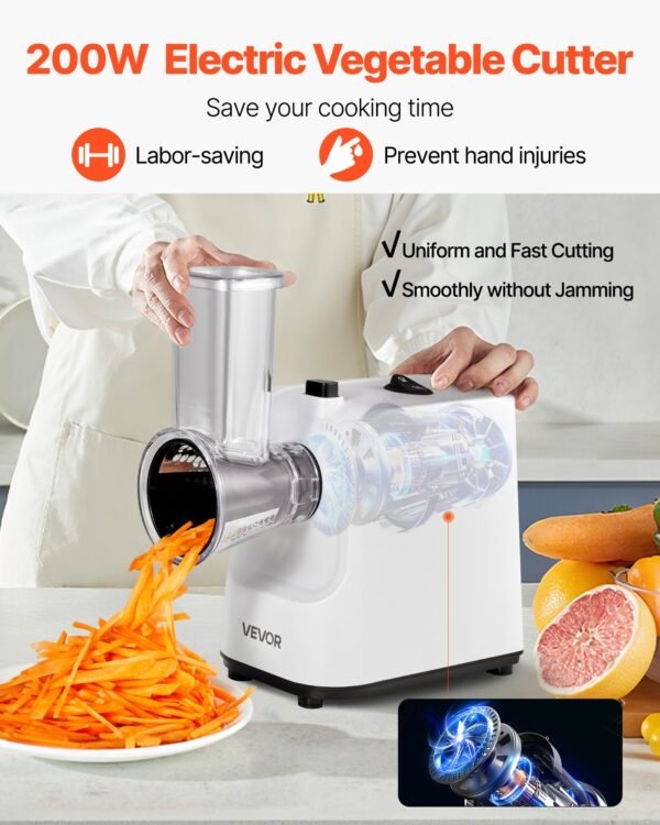 cb36a30d-eb21-4279-a4c9-631ef3ab304e.jpg Electric Cheese Grater Salad Maker, 200W Salad Shooter,
