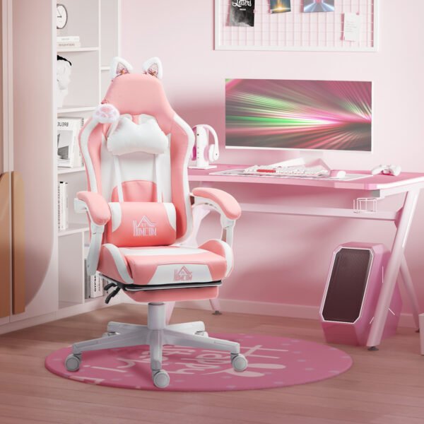 Cute Racing Gamer Chair, Pink