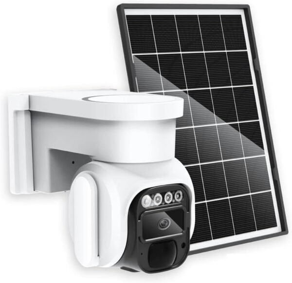 Cellular Security Camera Outdoor Wireless, No WiFi Needed Solar Powered 4G LTE Camera, 2K Color Night Vision, PIR Motion Sensor, 360 Live View, Two-Way Audio, SIM Card & SD Card Included