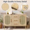 Rattan Sideboard Storage Cabinet With 2 Doors 3 Drawers