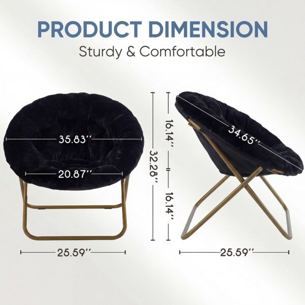 Comfortable Disc Chairs Faux Fur Furniture Bedroom Living Room  Size White