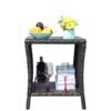 Outdoor Patio Furniture 1 Coffee Table With Clear Tempered Glass