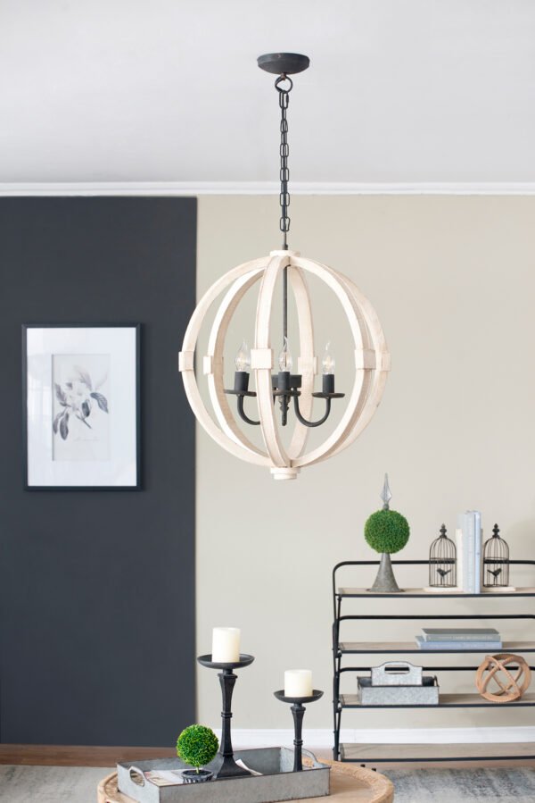 d7b2882b-f3b4-4f28-a9f9-3fb33776c66d.jpg 6 - Light Wood Chandelier With Adjustable Chain For Kitchen, Dining Hall Entrance, Bulb Not Included