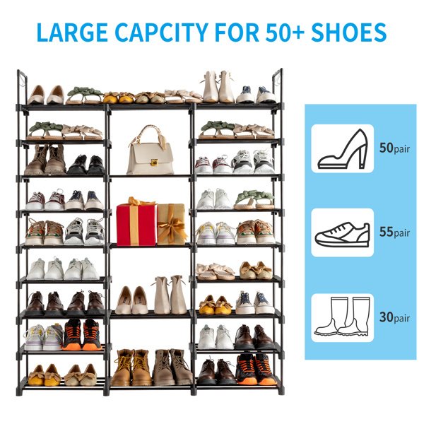 da02a483-c7bf-4655-ab72-0340a28d3ea1.jpg 3 Rows And 9 Layers With Hooks Can Hold 50 Pairs Of Shoe Racks