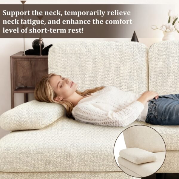 U-shaped Combination Sofa, Double Lounge Chair, Chenille Fabric 4-seat Living Room Furniture
