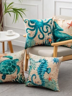 ddd9a75a-d507-4b41-a6d9-4f7dacc4aef1.jpg Cushion Covers Sea Turtle Printed Throw Pillow Cases For Home Decor Sofa Chair Seat