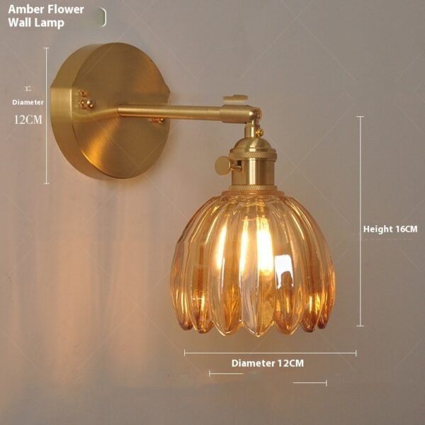 de2a002e-49de-4192-b7fb-593196b409ac_trans.jpeg Retro Copper Glass Amber Little Flower Single-head Bedroom Simple Chandelier